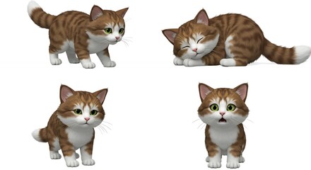 Digital kitten poses