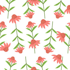 Floral Seamless Pattern On white Background