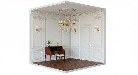 Miniature elegant room interior