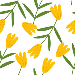 Floral Seamless Pattern On white Background
