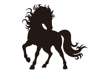 A vector horse in silhouette style