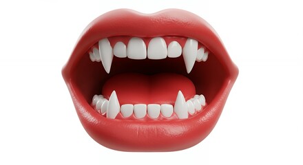 Open mouth with fangs graphic design