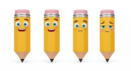 Pencils with faces