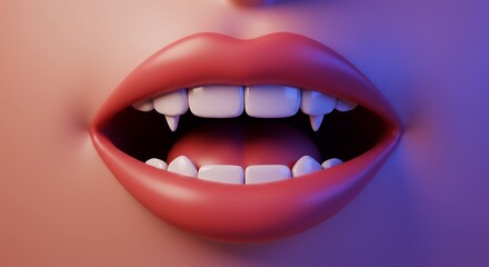 Vampire mouth graphic illustration design