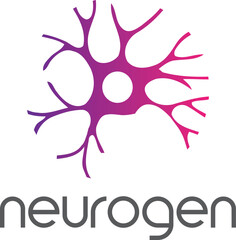 Neurogen Brain Neuron Logo in Gradient Colors, Neuron Logo

