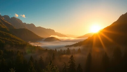 Obraz premium sunrise over the mountains