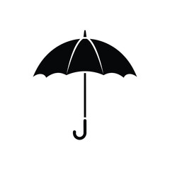 Silhouette of a Classic Umbrella Protection from Rain and Sunlight Weather Shielding Device Symbol