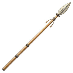 Authentic tribal spear crafted with natural materials for adventurous exploration and ancient warfare
