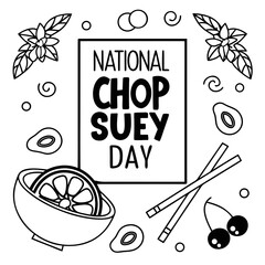 NATIONAL CHOP SUEY DAY vector illustration