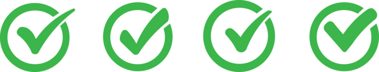 Check mark icon button set. Check box icon with right and wrong buttons and yes or no checkmark icons in green tick box and red cross.Green Tick and Confirm Icon set Vector Design. © Vector Store