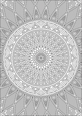 Floral Mandala Art Therapy Coloring Page Vector