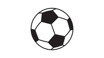 Simple Soccer Ball Icon in Black Outline on Transparent Background for Design Projects