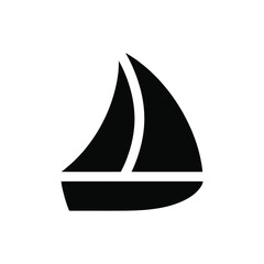 Simple black silhouette of a sailboat