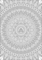 Zentangle Coloring Page Anti Stress Line Art Vector