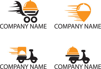 Food Delivery Pictorial Marks Logo Set Logotype Vector