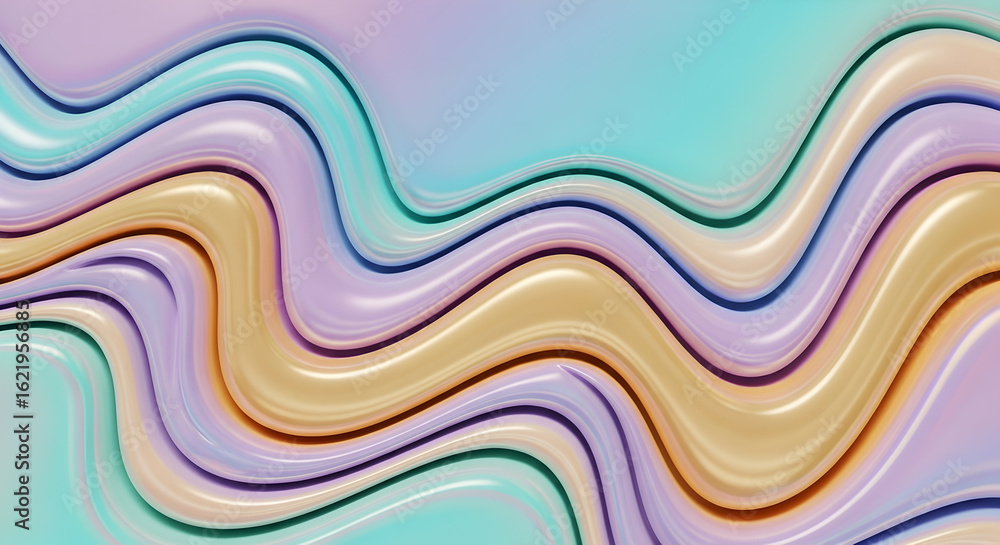 Poster pastel fluid waves abstract background soft colors stylish design modern art texture pattern peacefu
