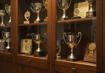 Trophies awards display cabinet
