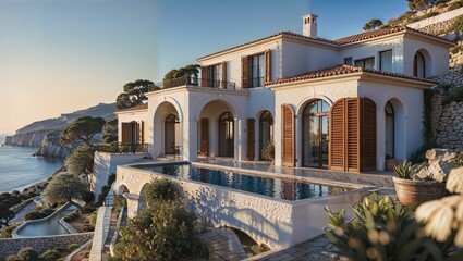 Seaside Sanctuary: Modern Mediterranean Luxury Villa