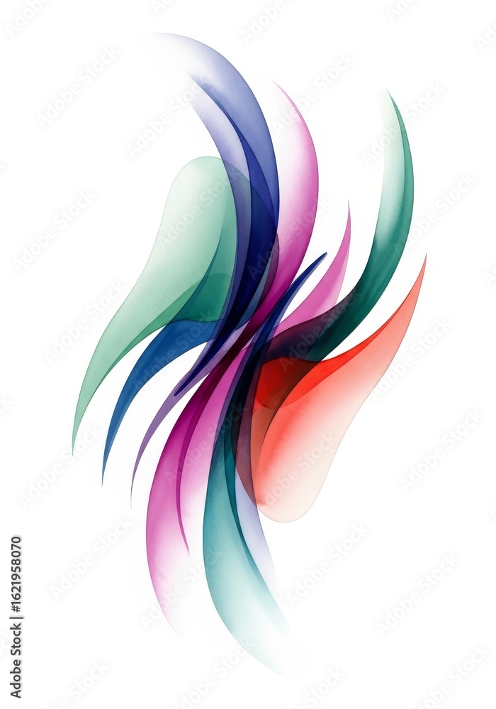 Aufkleber dynamic abstract gradient shapes - visualizing fluidity, energy, growth, harmony, and innovation thr