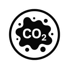 Carbon dioxide emission icon symbol