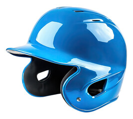 Blue vibrant baseball helmet isolated on transparent background