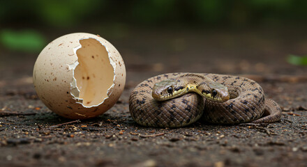 snake in the garden baby twin headed snak hatcling egg