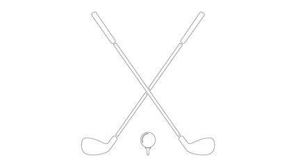 Fototapeta premium Golf Clubs and Ball Vector Illustration Isolated on Transparent Background Sport