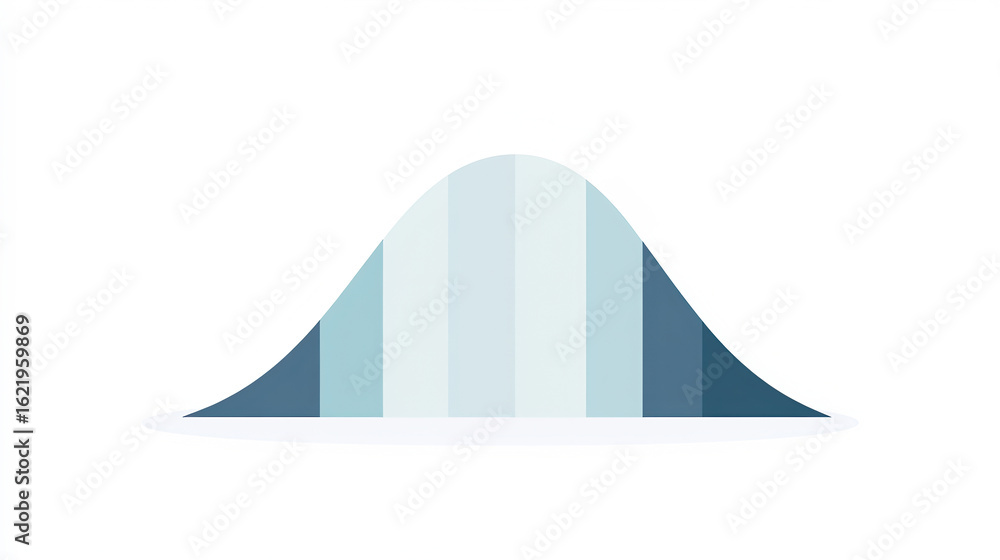 Poster minimal blue normal distribution curve for statistics