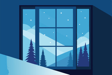 frosty glass window background with snowflakes and.eps