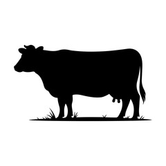 cow farm animal black logo silhouette