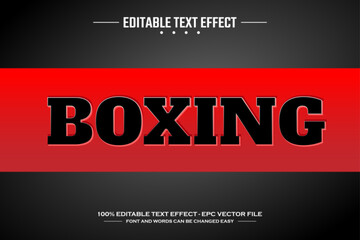 Boxing 3D editable text effect template
