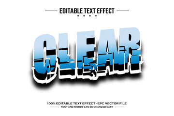 Clear 3D editable text effect template