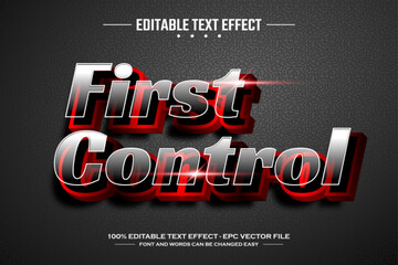 First control 3D editable text effect template