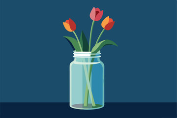 Fototapeta premium red tulips in vase