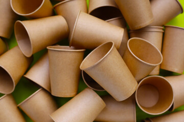 Brown paper cups, disposable glass