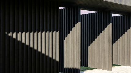 Abstract Architectural Surface with Dramatic Light and Shadow, New Zealand