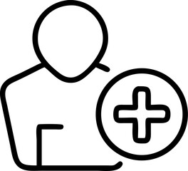 Obraz premium Add plus icon, Add user icon design, User profile with plus sign representing adding a user