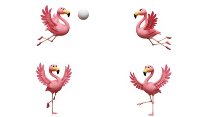 Pink flamingo cartoon images