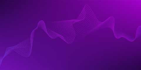 Wide dark purple wavy lines gradient vector background.eps10