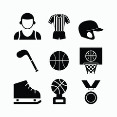 Multi Sport Icon Elements Set Vector Illustration