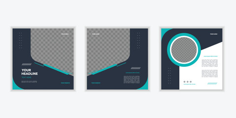 Square social media post template, Creative business social media banner template design, A set of social media template design, Elegant sale and discount promo