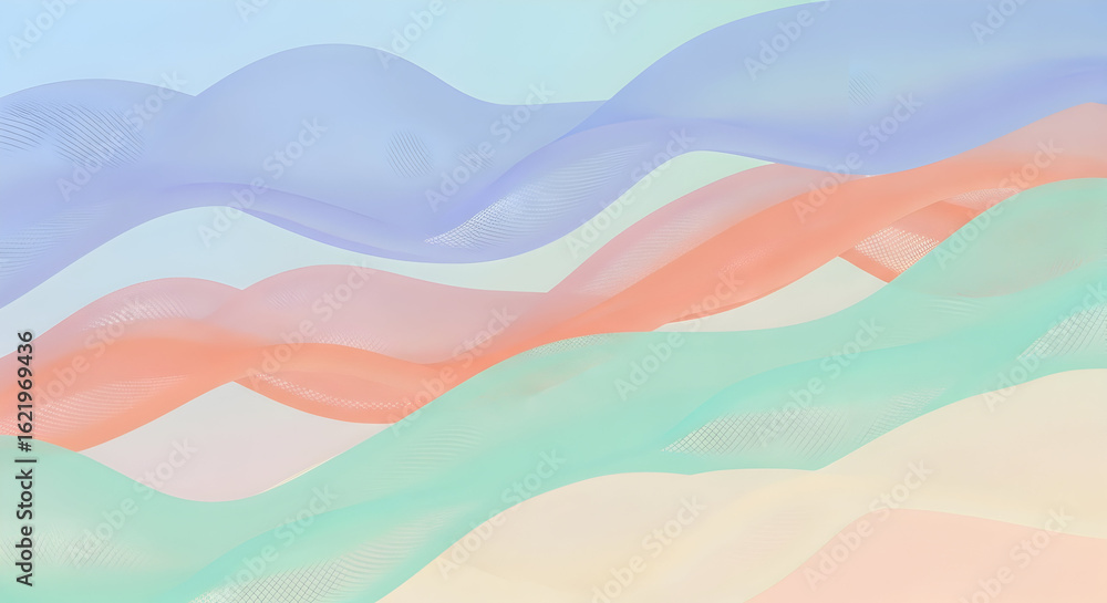 Poster pastel waves abstract background texture pattern graphic design flowing modern art light colorful sm