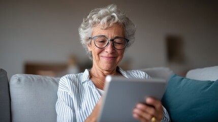 Active Senior Woman Enjoying Hobby in Independent Living Apartment, Pursuing Personal Passions in Senior Community with Copy Space for Text
