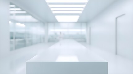High-Resolution Modern Office Interior with Minimalist Design and Uniform Lighting