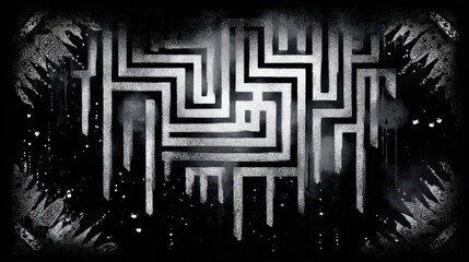 Intricate maze pattern on a dark background.