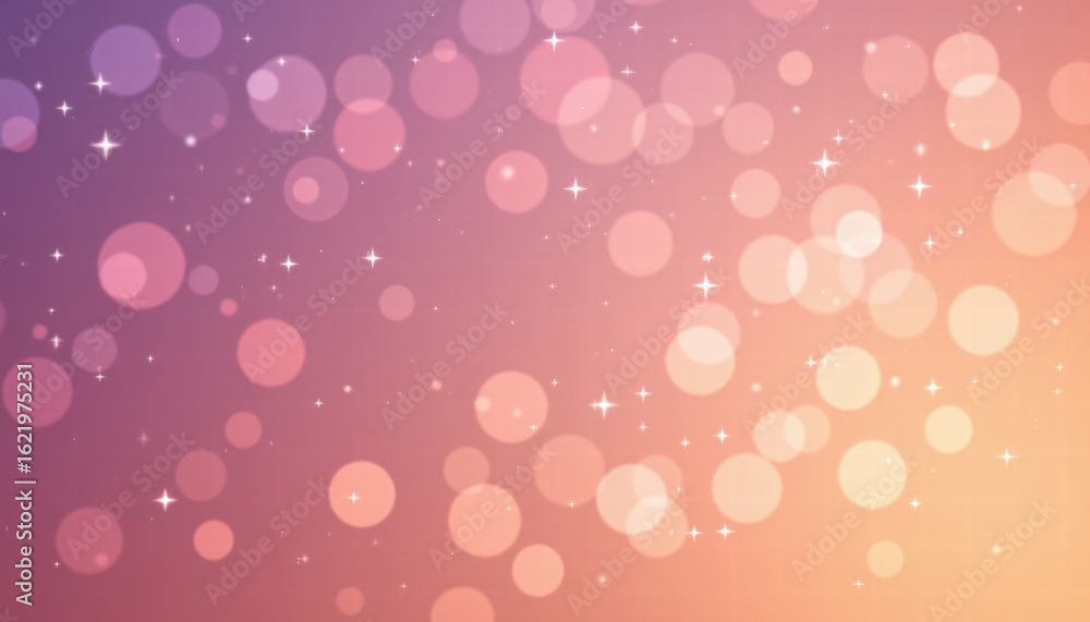 Aufkleber soft bokeh background with pastel colors, featuring circular shapes and sparkling stars, creating dr