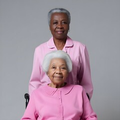 Portrait of Elderly Women with Contrasting Composition and Soft Lighting for Senior Care Advertising