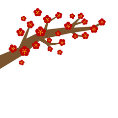 Illustration of chinese lunar new year cherry blossom icon element decoration