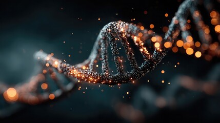Abstract visualization of DNA double helix transforming into binary data streams, glowing code fragments drift into a digital vault, metaphor for next-gen biological storage