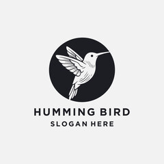 Artistic humming bird logo perfect for nature or beauty brand logo.